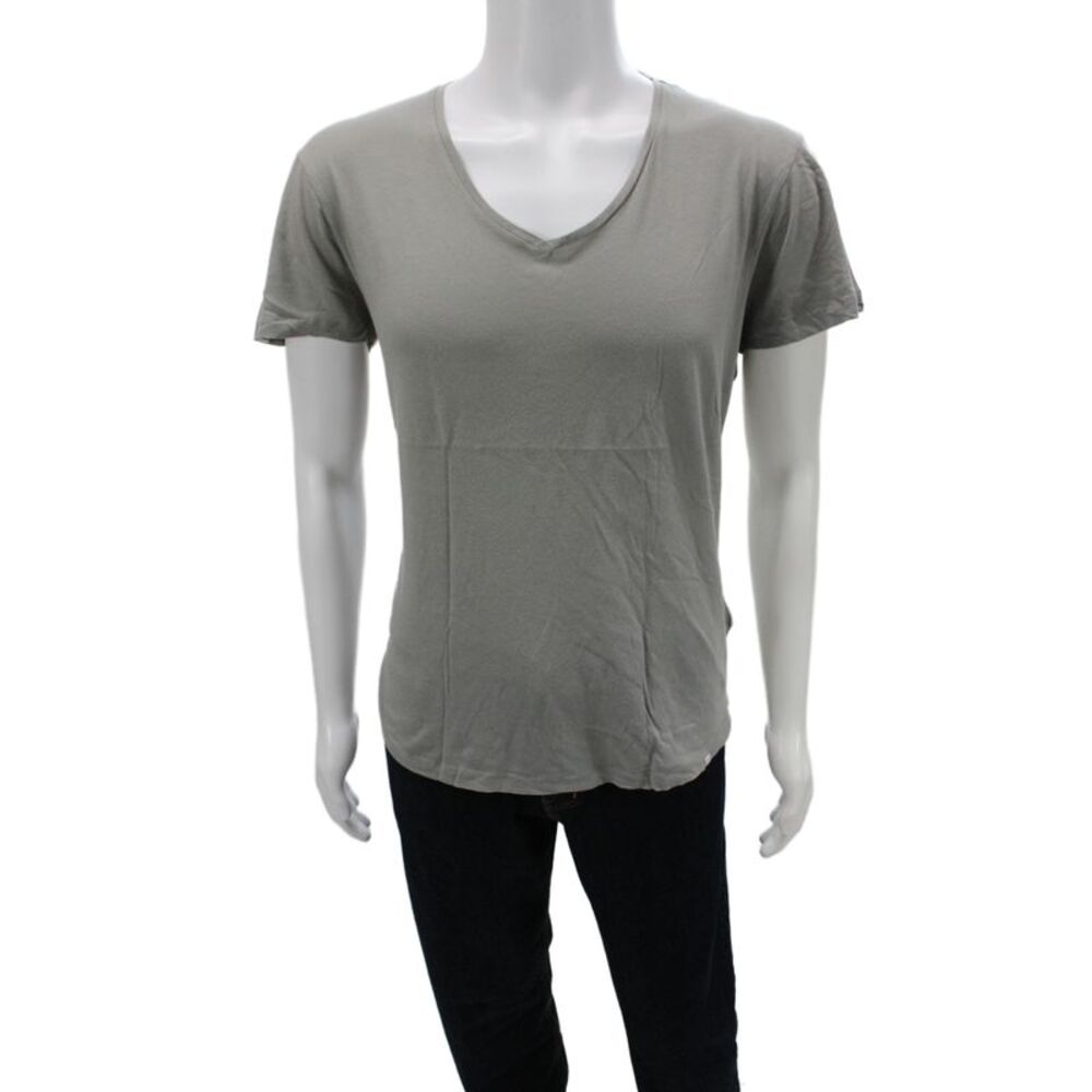 Orlebar Brown Mens Basic V Neck Gray Cotton Short Sleeve T-Shirt Size L